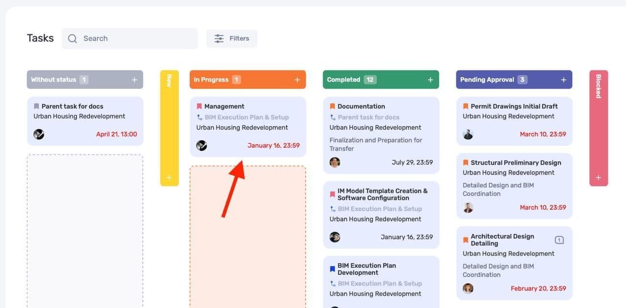 Subtasks on the Kanban board in if.team